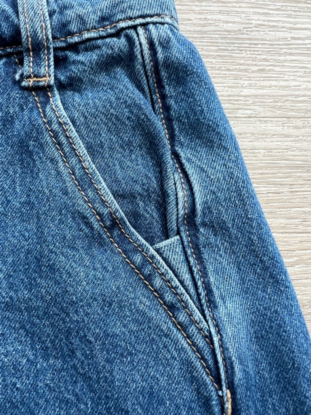 Zara Blue Denim Skort with Frayed Hem - Picture 5 of 6